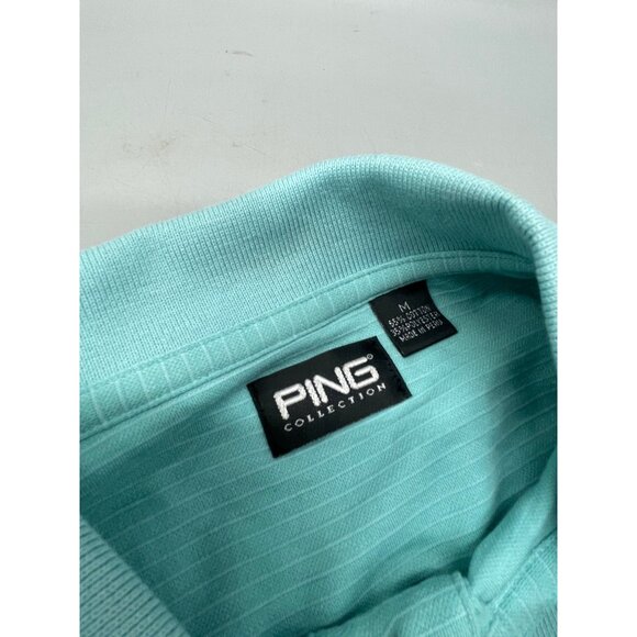 Ping Collection Karsten men's Jacquard sport shirt medium aqua 3 mother of READ - Picture 7 of 9